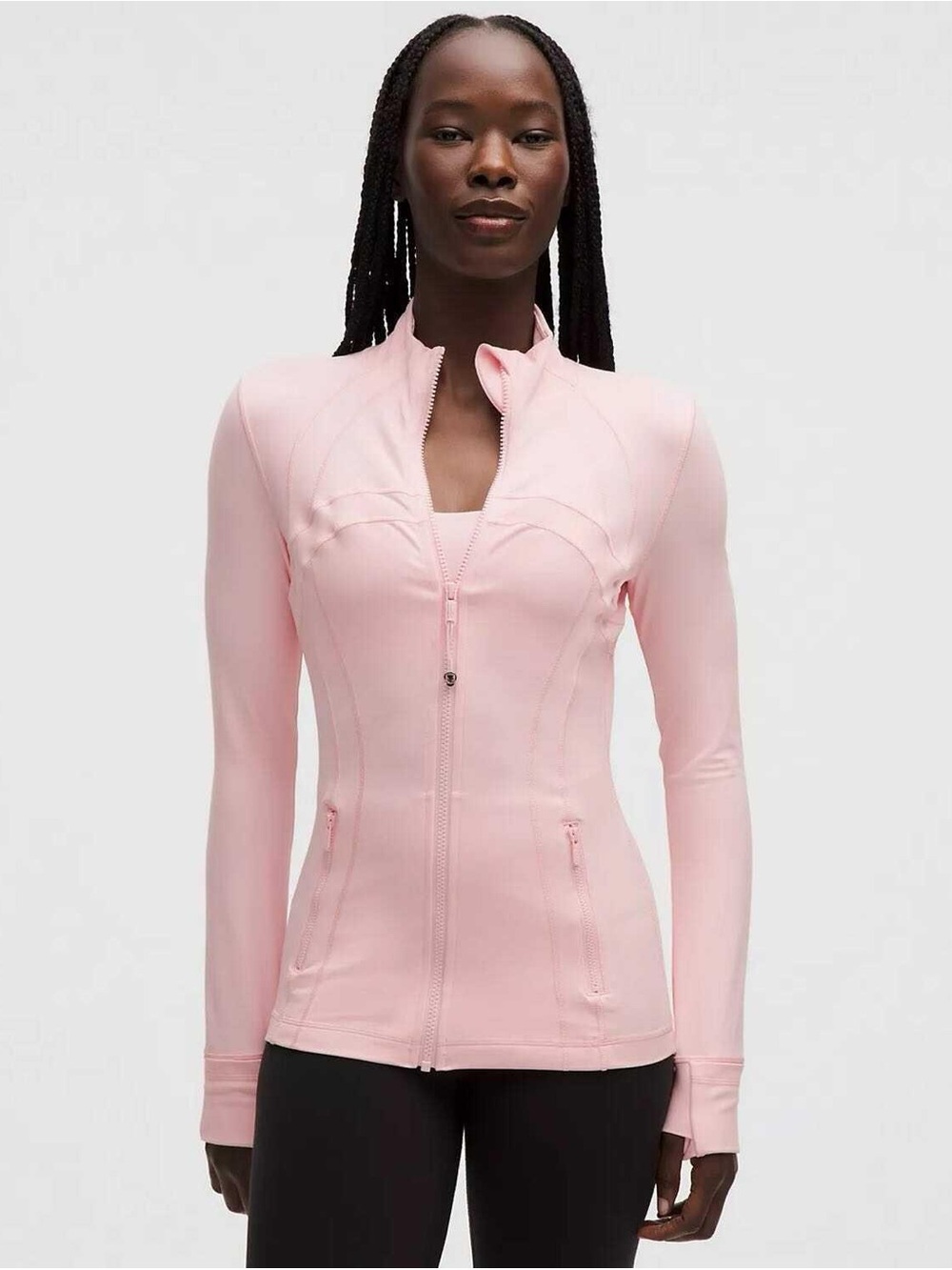 lululemon athletica Pale Pink Form-Fitting Zip Jacket